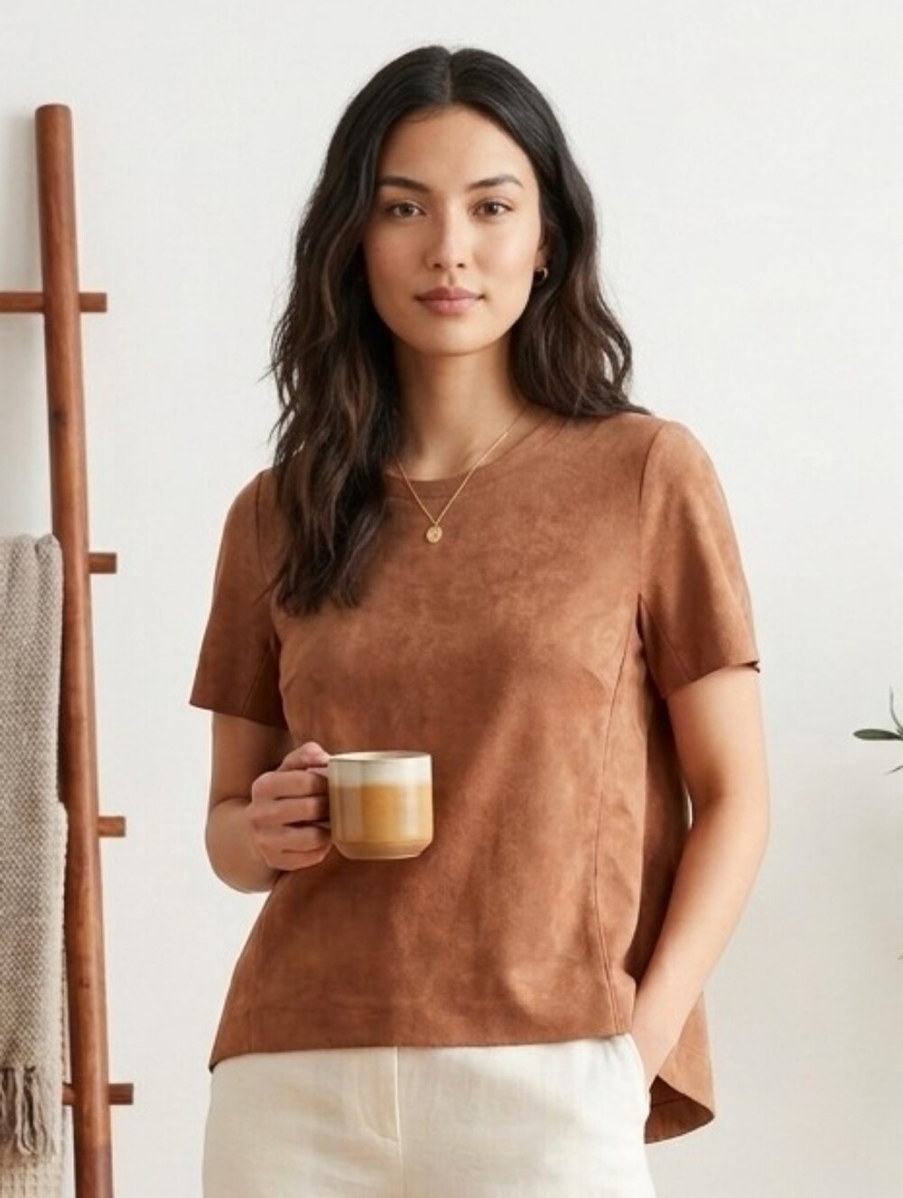 BCBGMaxazria Mariko Boho Suede Shirt
